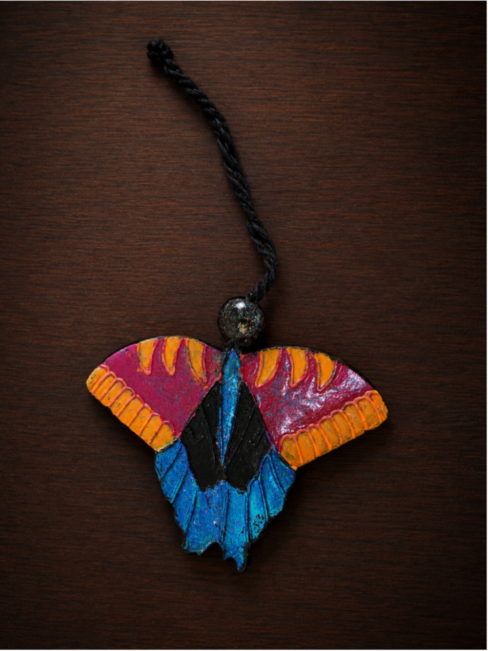 Women's Unbranded Butterfly Pendant Necklace One Size Blue Orange